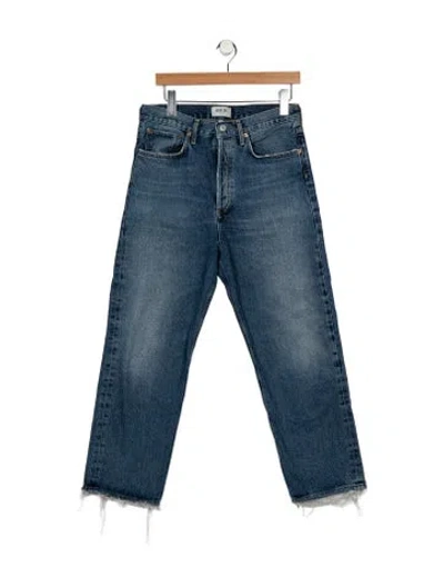 Pre-owned Agolde High-rise Straight Leg Jeans In Blue