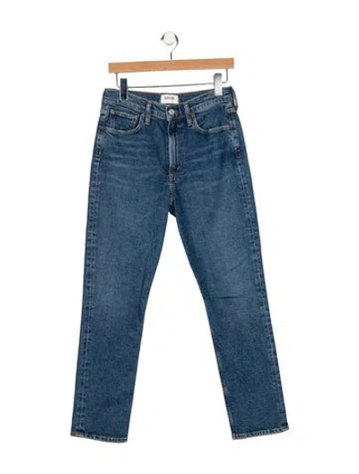 Pre-owned Agolde High-rise Straight Leg Jeans In Blue