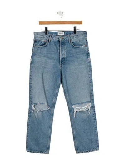 Pre-owned Agolde High-rise Straight Leg Jeans In Blue