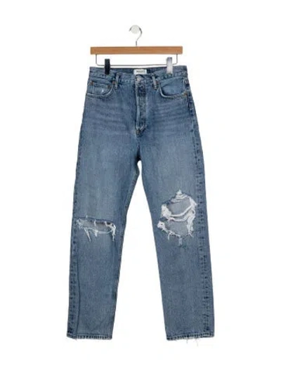 Pre-owned Agolde High-rise Straight Leg Jeans In Blue