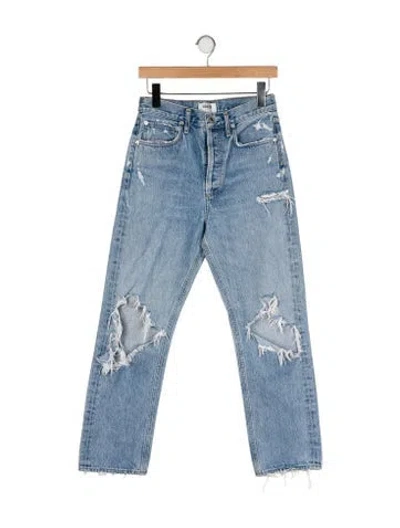 Pre-owned Agolde High-rise Straight Leg Jeans In Blue