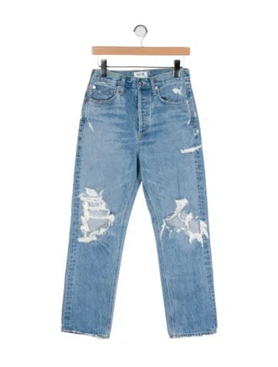 Pre-owned Agolde High-rise Straight Leg Jeans In Blue