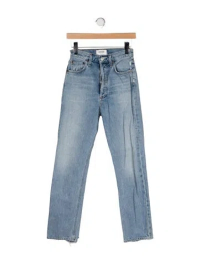 Pre-owned Agolde High-rise Straight Leg Jeans In Blue