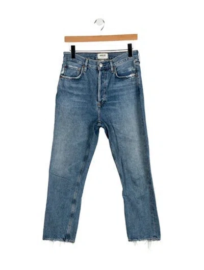 Pre-owned Agolde High-rise Straight Leg Jeans In Blue
