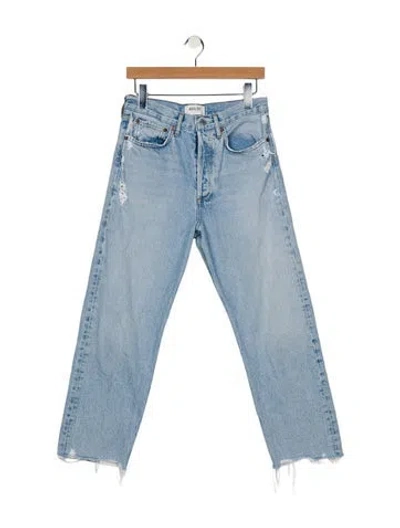 Pre-owned Agolde High-rise Straight Leg Jeans In Blue