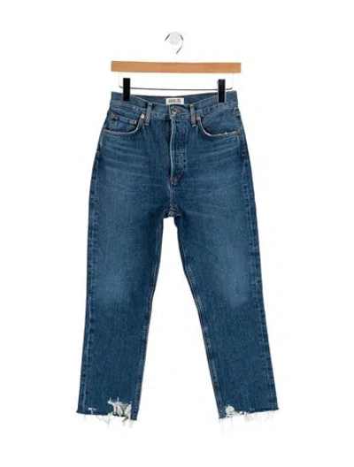 Pre-owned Agolde High-rise Straight Leg Jeans In Blue