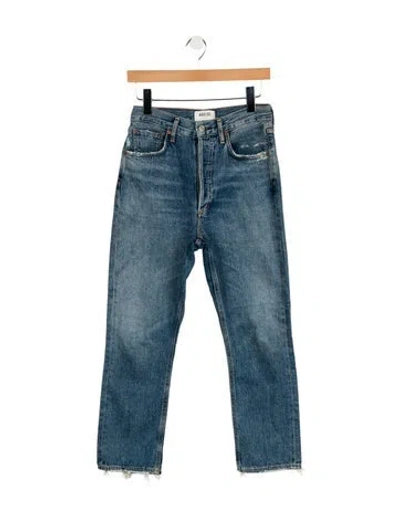 Pre-owned Agolde High-rise Straight Leg Jeans In Blue