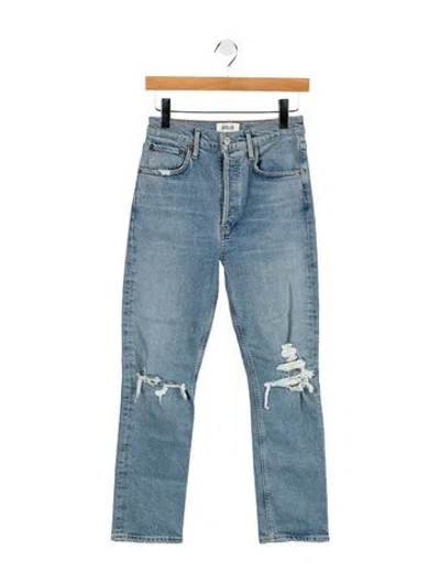 Pre-owned Agolde High-rise Straight Leg Jeans In Blue