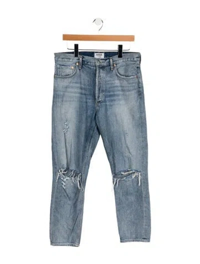 Pre-owned Agolde High-rise Straight Leg Jeans In Blue