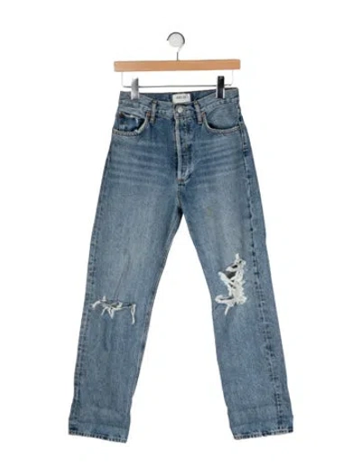 Pre-owned Agolde High-rise Straight Leg Jeans In Blue