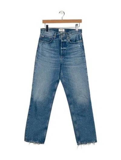 Pre-owned Agolde High-rise Straight Leg Jeans In Blue
