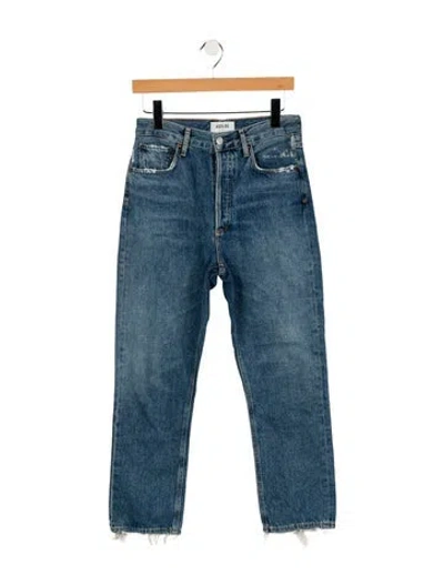 Pre-owned Agolde High-rise Straight Leg Jeans In Blue