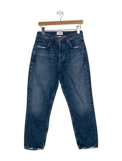 Pre-owned Agolde High-rise Straight Leg Jeans In Blue