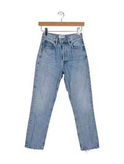 Pre-owned Agolde High-rise Straight Leg Jeans In Blue