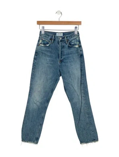 Pre-owned Agolde High-rise Straight Leg Jeans In Blue