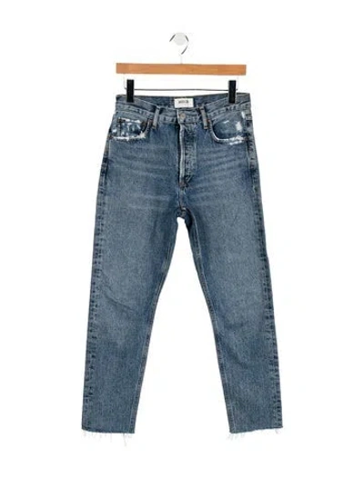 Pre-owned Agolde High-rise Straight Leg Jeans In Blue