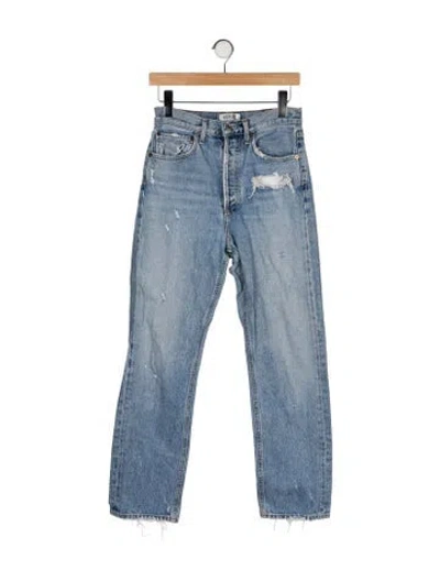 Pre-owned Agolde High-rise Straight Leg Jeans In Blue
