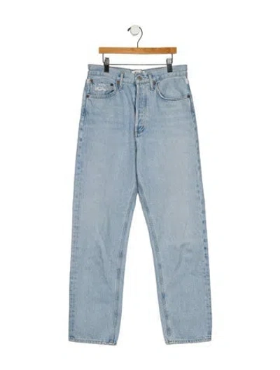 Pre-owned Agolde High-rise Straight Leg Jeans In Blue