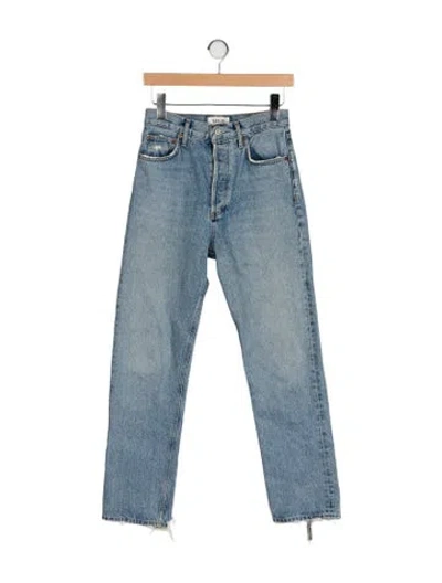 Pre-owned Agolde High-rise Straight Leg Jeans In Blue
