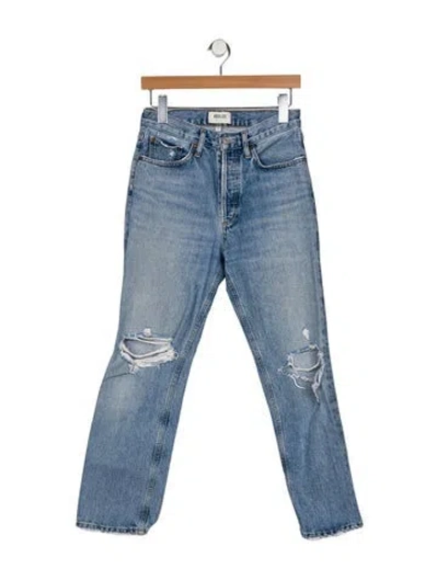 Pre-owned Agolde High-rise Straight Leg Jeans In Blue