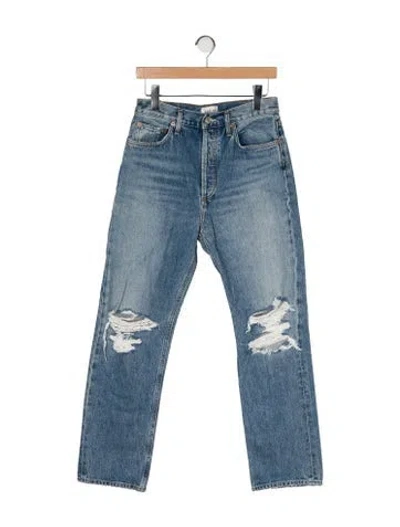 Pre-owned Agolde High-rise Straight Leg Jeans In Blue