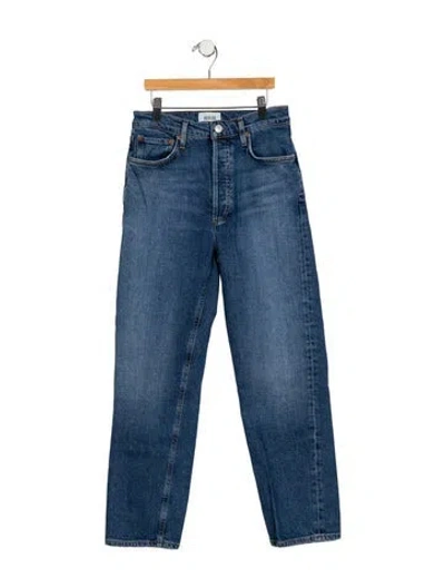 Pre-owned Agolde High-rise Straight Leg Jeans In Blue