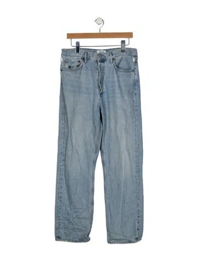 Pre-owned Agolde High-rise Straight Leg Jeans In Blue