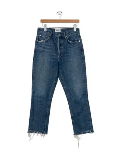 Pre-owned Agolde High-rise Straight Leg Jeans In Blue