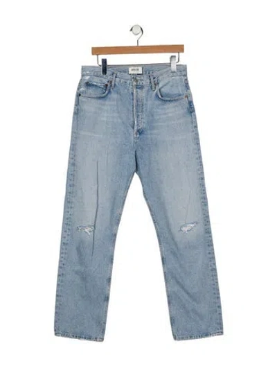 Pre-owned Agolde High-rise Straight Leg Jeans In Blue