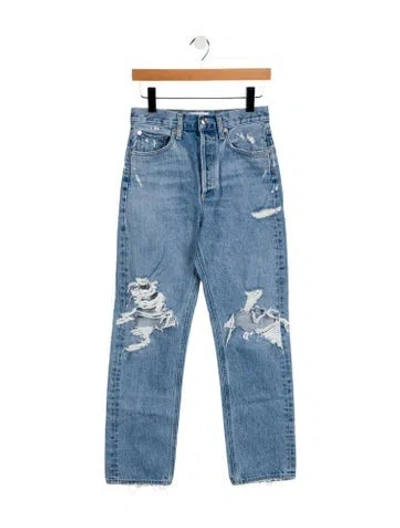 Pre-owned Agolde High-rise Straight Leg Jeans In Blue