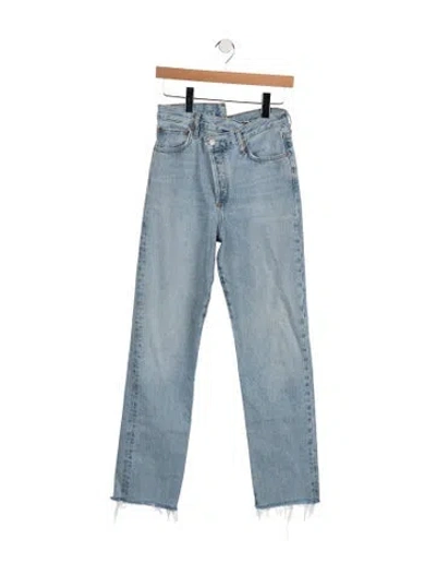 Pre-owned Agolde High-rise Straight Leg Jeans In Blue