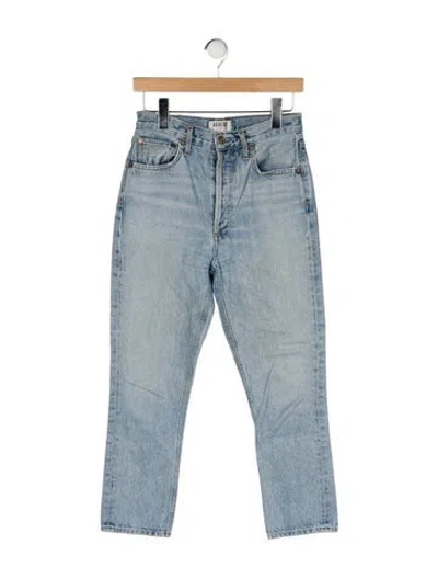 Pre-owned Agolde High-rise Straight Leg Jeans In Blue