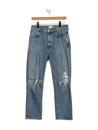 Pre-owned Agolde High-rise Straight Leg Jeans In Blue