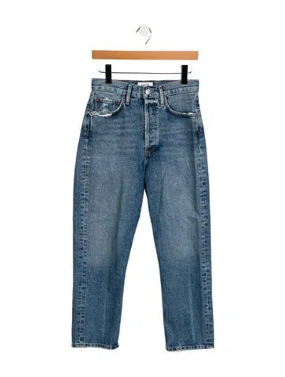 Pre-owned Agolde High-rise Straight Leg Jeans In Blue