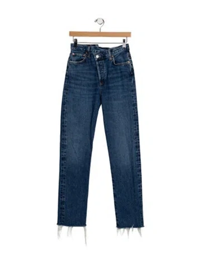 Pre-owned Agolde High-rise Straight Leg Jeans In Blue