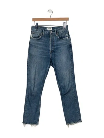 Pre-owned Agolde High-rise Straight Leg Jeans In Blue