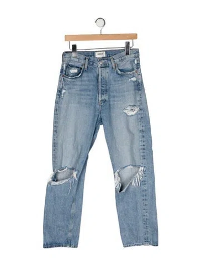 Pre-owned Agolde High-rise Straight Leg Jeans In Blue