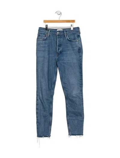 Pre-owned Agolde High-rise Straight Leg Jeans In Blue