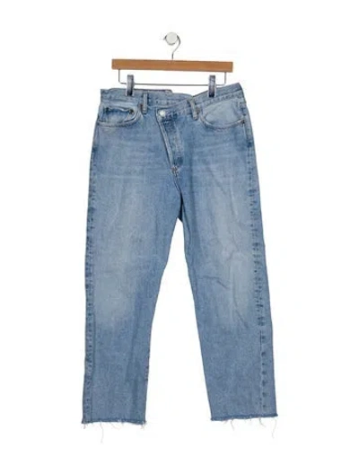 Pre-owned Agolde High-rise Straight Leg Jeans In Blue