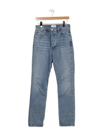 Pre-owned Agolde High-rise Straight Leg Jeans In Blue