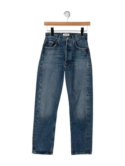 Pre-owned Agolde High-rise Straight Leg Jeans In Blue