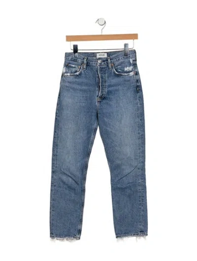 Pre-owned Agolde High-rise Straight Leg Jeans In Blue