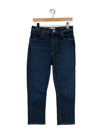 Pre-owned Agolde High-rise Straight Leg Jeans In Blue