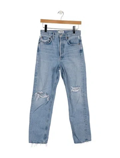 Pre-owned Agolde High-rise Straight Leg Jeans In Blue
