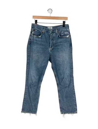 Pre-owned Agolde High-rise Straight Leg Jeans In Blue