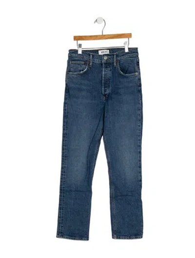 Pre-owned Agolde High-rise Straight Leg Jeans In Blue