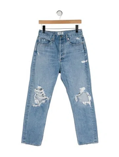 Pre-owned Agolde High-rise Straight Leg Jeans In Blue