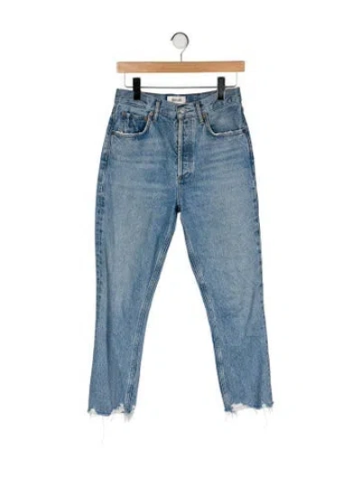 Pre-owned Agolde High-rise Straight Leg Jeans In Blue