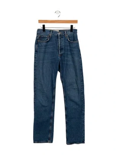Pre-owned Agolde High-rise Straight Leg Jeans In Blue