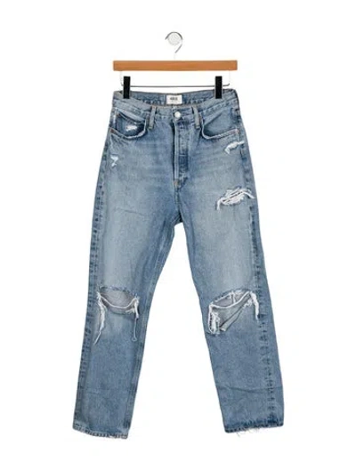 Pre-owned Agolde High-rise Straight Leg Jeans In Blue